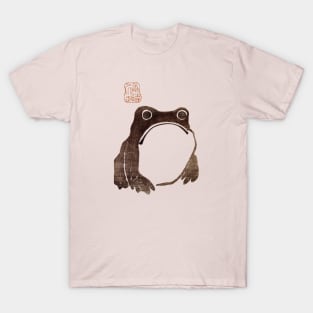 The Grumpy Japanese Frog and Cute Sad Toad in a Kawaii Aesthetic Phrog Thought Bubble Scene T-Shirt